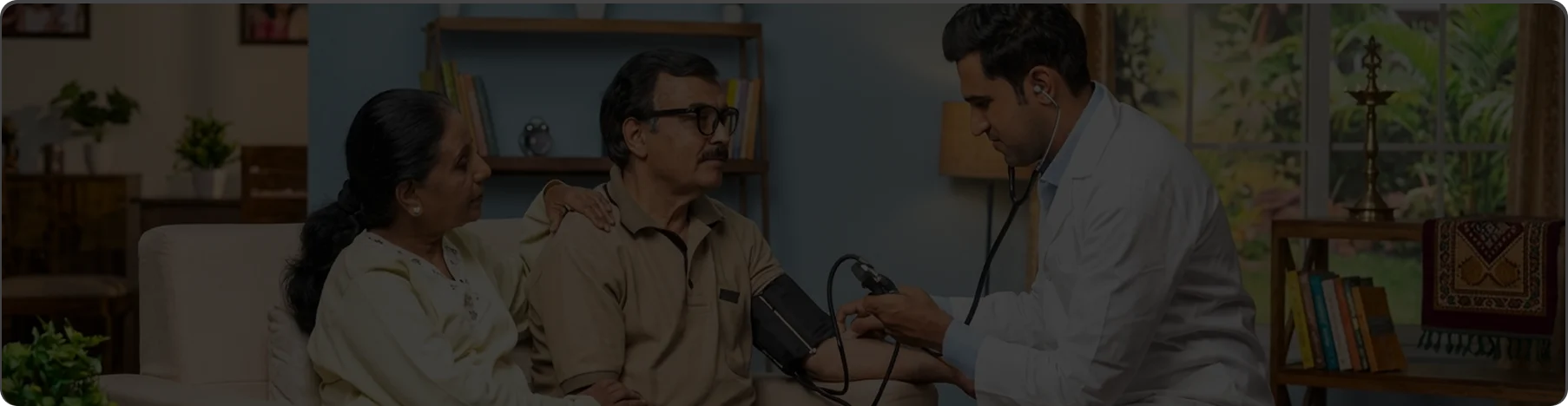 Doctor providing healthcare at home